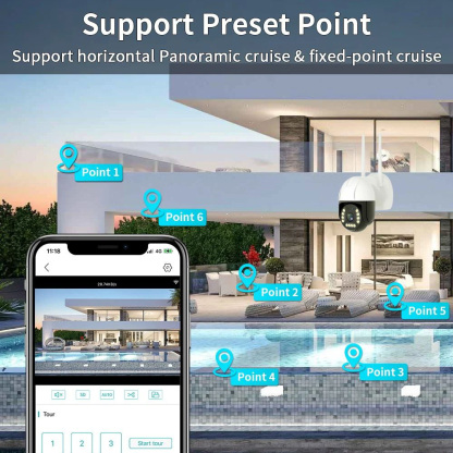 Outdoor PTZ Camera 4G Sim Card LTE RJ45 Network Port Wired CCTV Camera 8MP 1080P 4G Camera