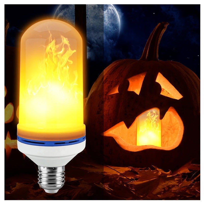 LED E27 Atmosphere Light Flame Flashing Candle Light 220V 110V Book Lamp Lighting Cigarette Lighter Effect Light