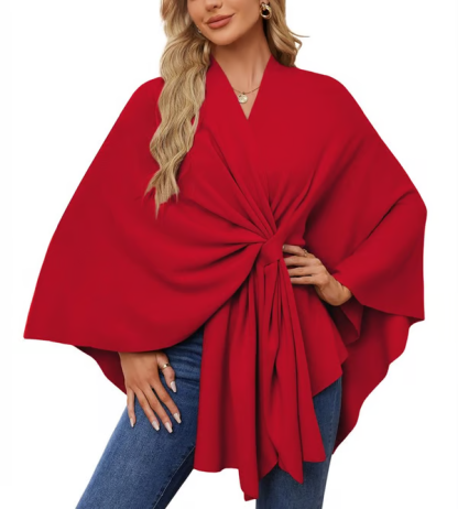 🔥Elegant Shawl Wraps Soft Open Front Poncho Sweater