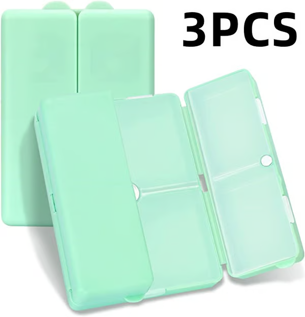 Daily Pill Organizer, 7 Compartments Portable Pill 