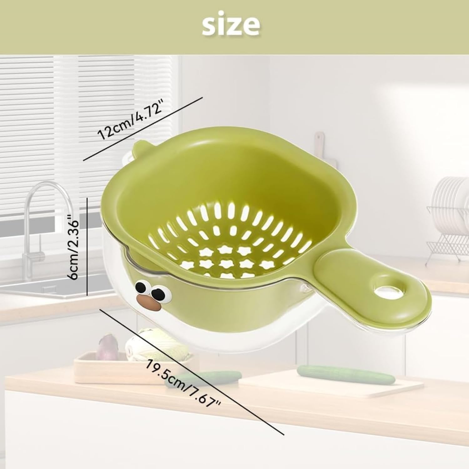🔥Kitchen Dual-Layer Draining Basket with Handle