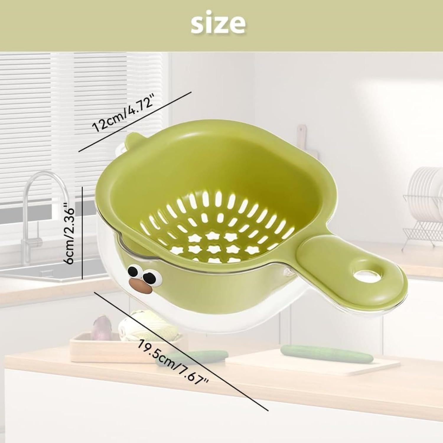 🔥Kitchen Dual-Layer Draining Basket with Handle