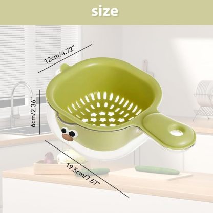🔥Kitchen Dual-Layer Draining Basket with Handle