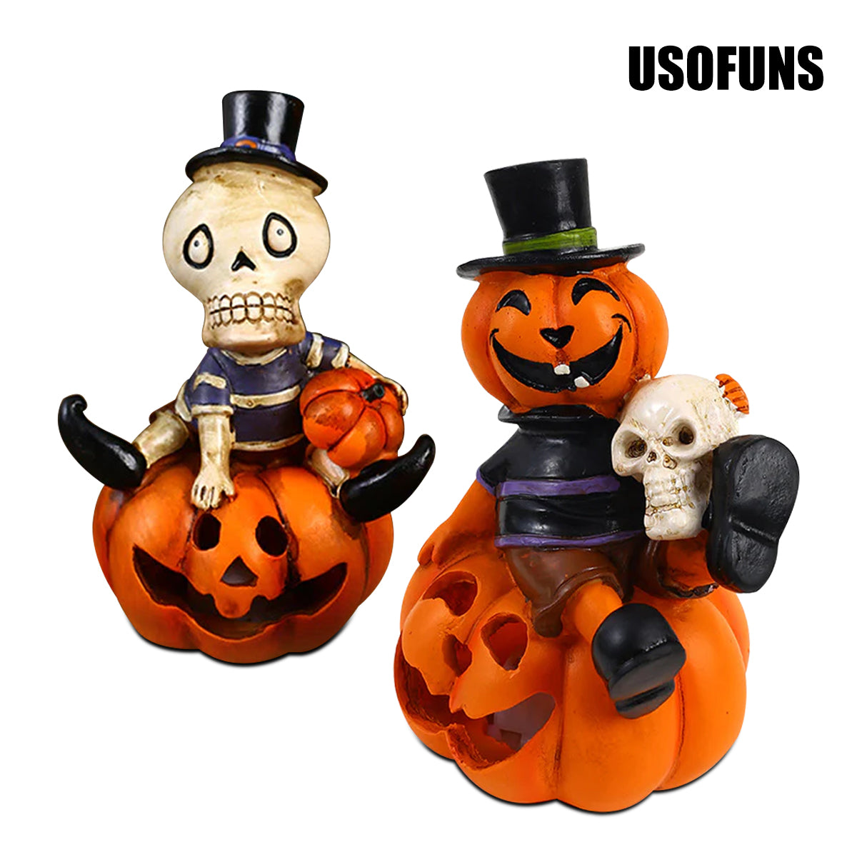 Halloween pumpkin skull lantern