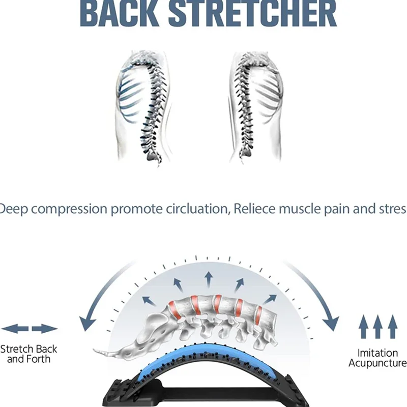 Back Stretcher Lower Pain Relief Device 3 Level Back Cracker Massager Lumbar Support Spine Board for Herniated Disc for yoga