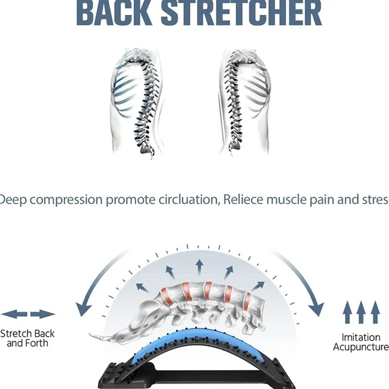 Back Stretcher Lower Pain Relief Device 3 Level Back Cracker Massager Lumbar Support Spine Board for Herniated Disc for yoga