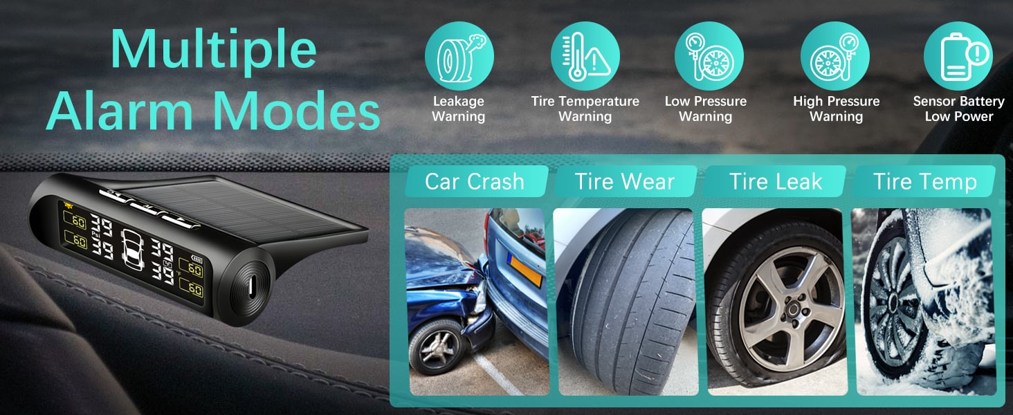 📟 Digital TPMS – Accurate Tire Pressure & Temperature Monitoring