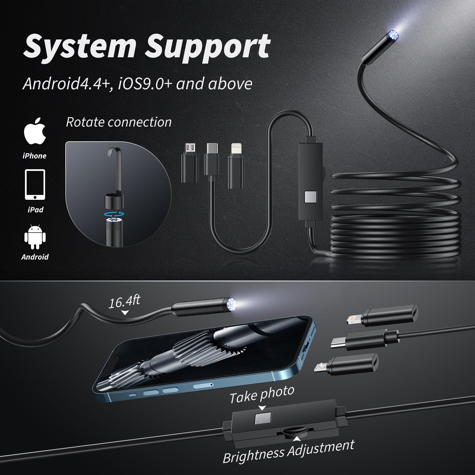 🔥This Week's Special Offer - 🔎 Plug-and-Play Endoscope Camera – Compatible with Android & iPhone & ipad for Direct Connection📱