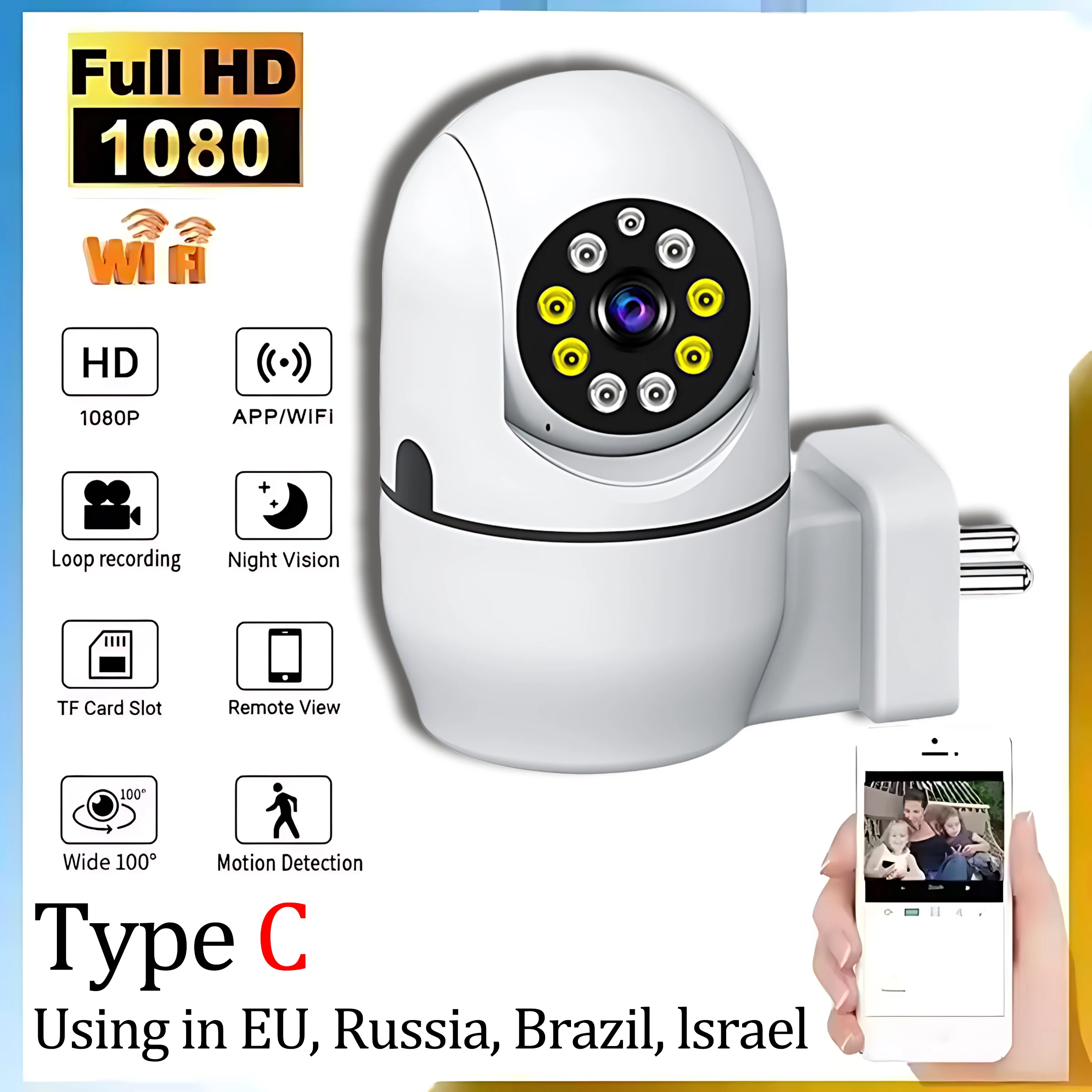 Smart Home Surveillance 1080P HD WiFi IP Camera Smart Wireless Two-way Audio Night Vision Motion Detection Security Cameras 2025