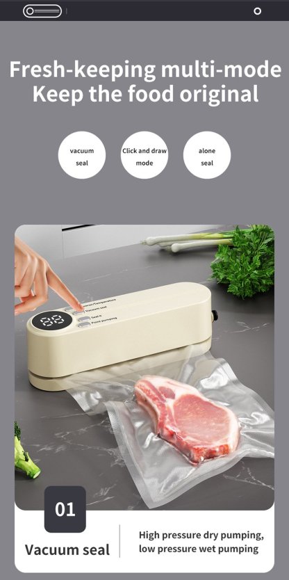 🥗 Keep Your Food Fresh – 49% OFF – ✨Mini Wireless Vacuum Sealer