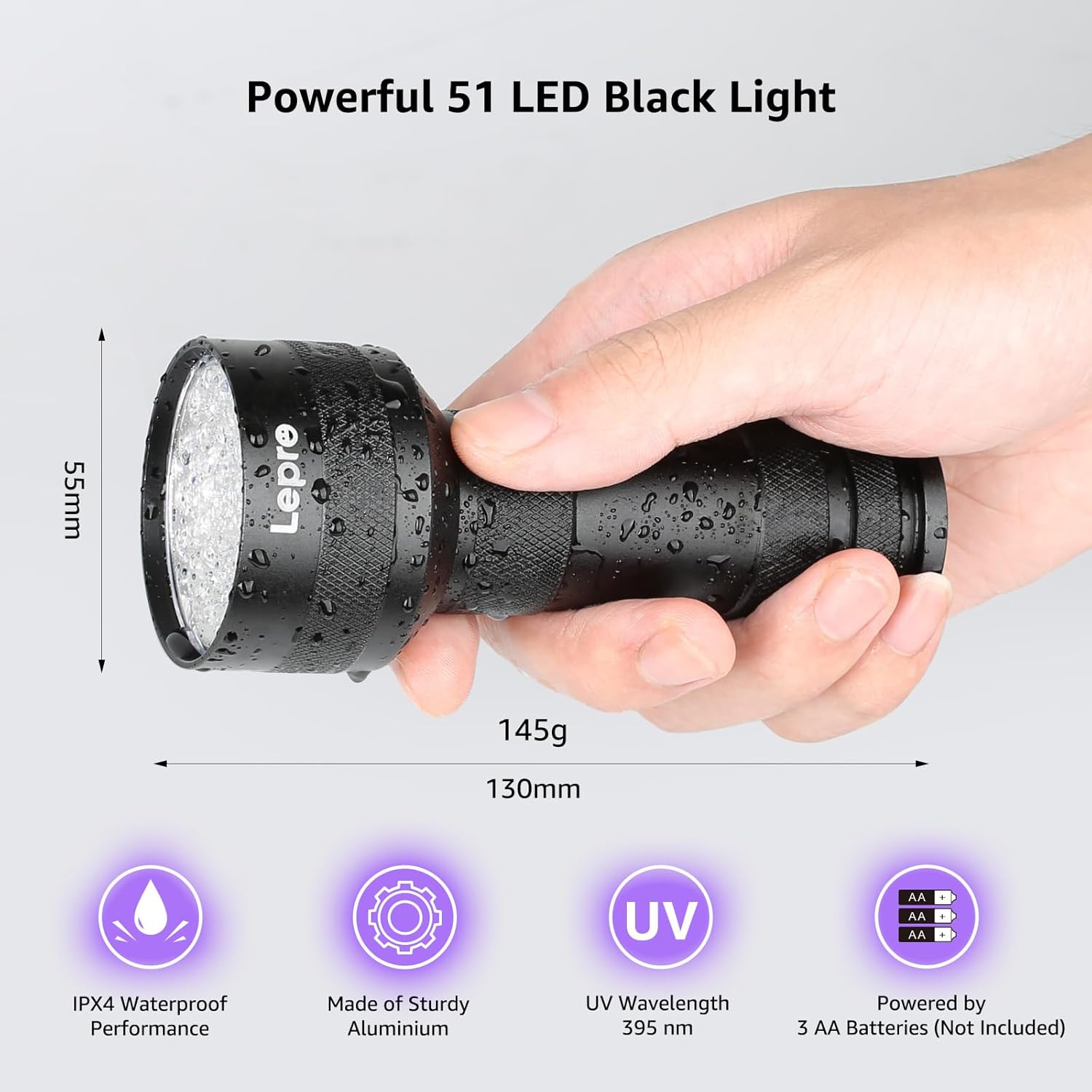 ✨Home Essentials🛡️LED 395nm Flashlight Detector for Dogs, Urine Stains, Bedbugs, and Scorpions
