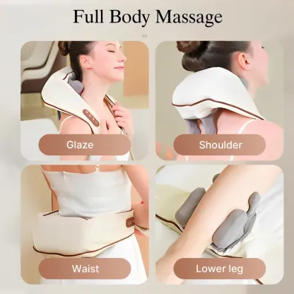 Massager - Neck and Shoulder Massager, Cordless Lymphatic Neck Massager with Heat for Pain Relief Deep Tissue, Portable Recharge