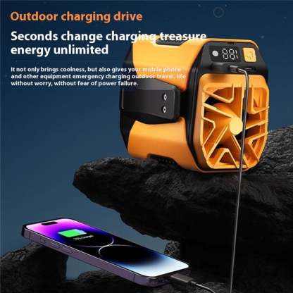 🔥Last Day 49% OFF🔥Portable Fan, USB Rechargeable Waist Fan with Clip & Power Bank, Personal Cooling Fan for Outdoor Travel Camping