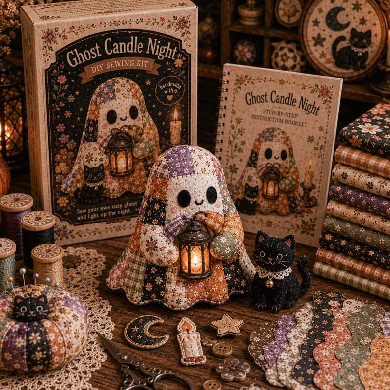 🔥 Little Ghost’s Cozy Halloween DIY Patchwork Kit