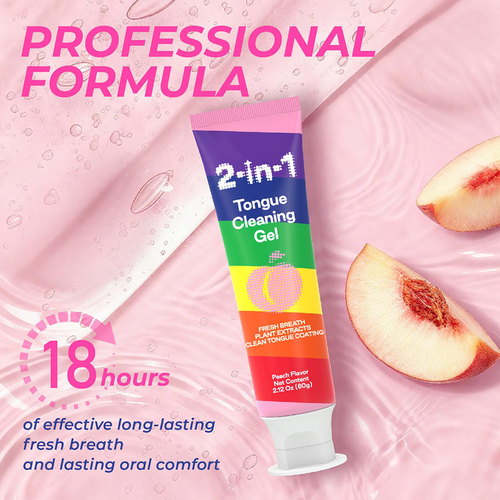 2-in-1 Tongue Cleaner Kit with Plant Extracts for Instant Fresh Breath