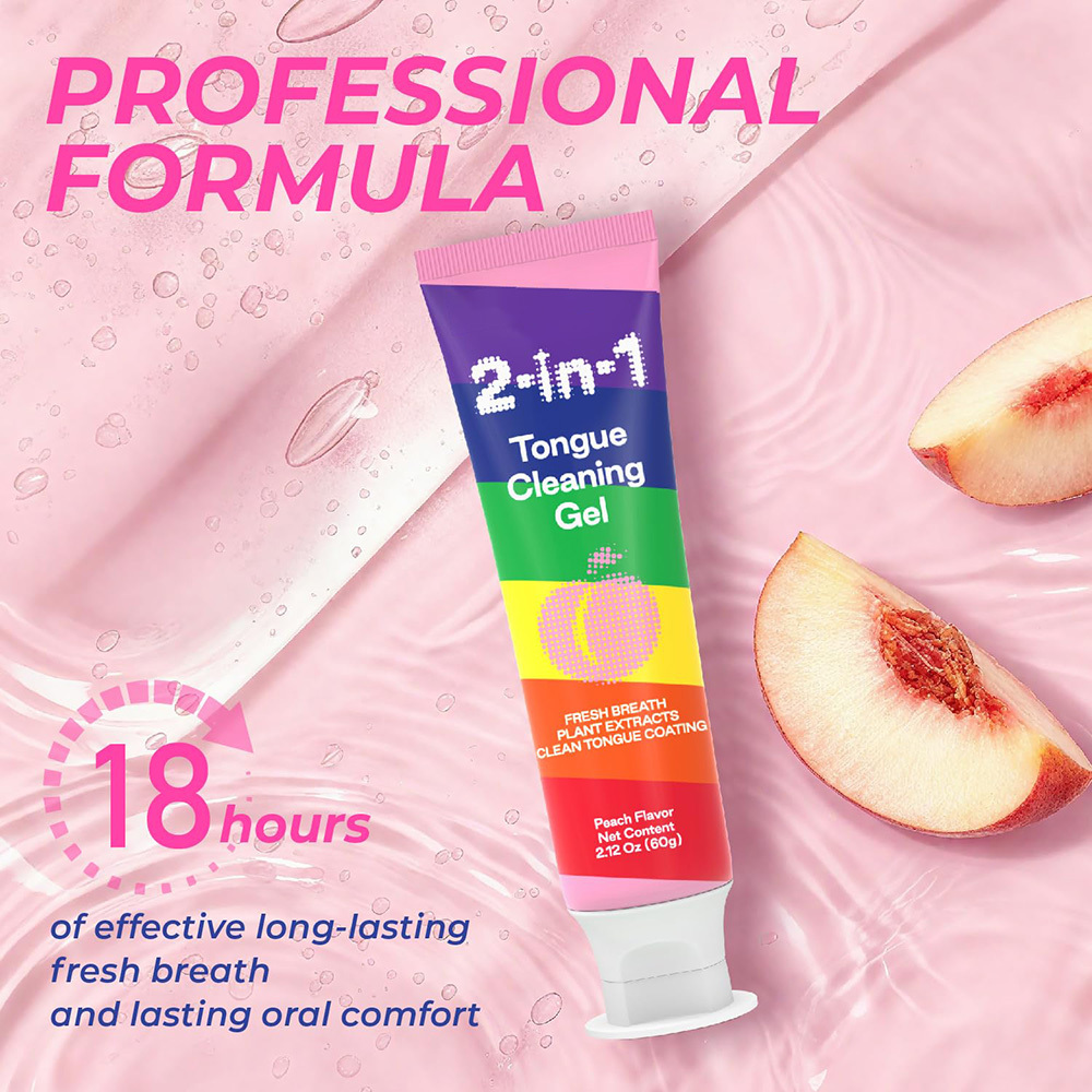 2-in-1 Tongue Cleaner Kit with Plant Extracts for Instant Fresh Breath