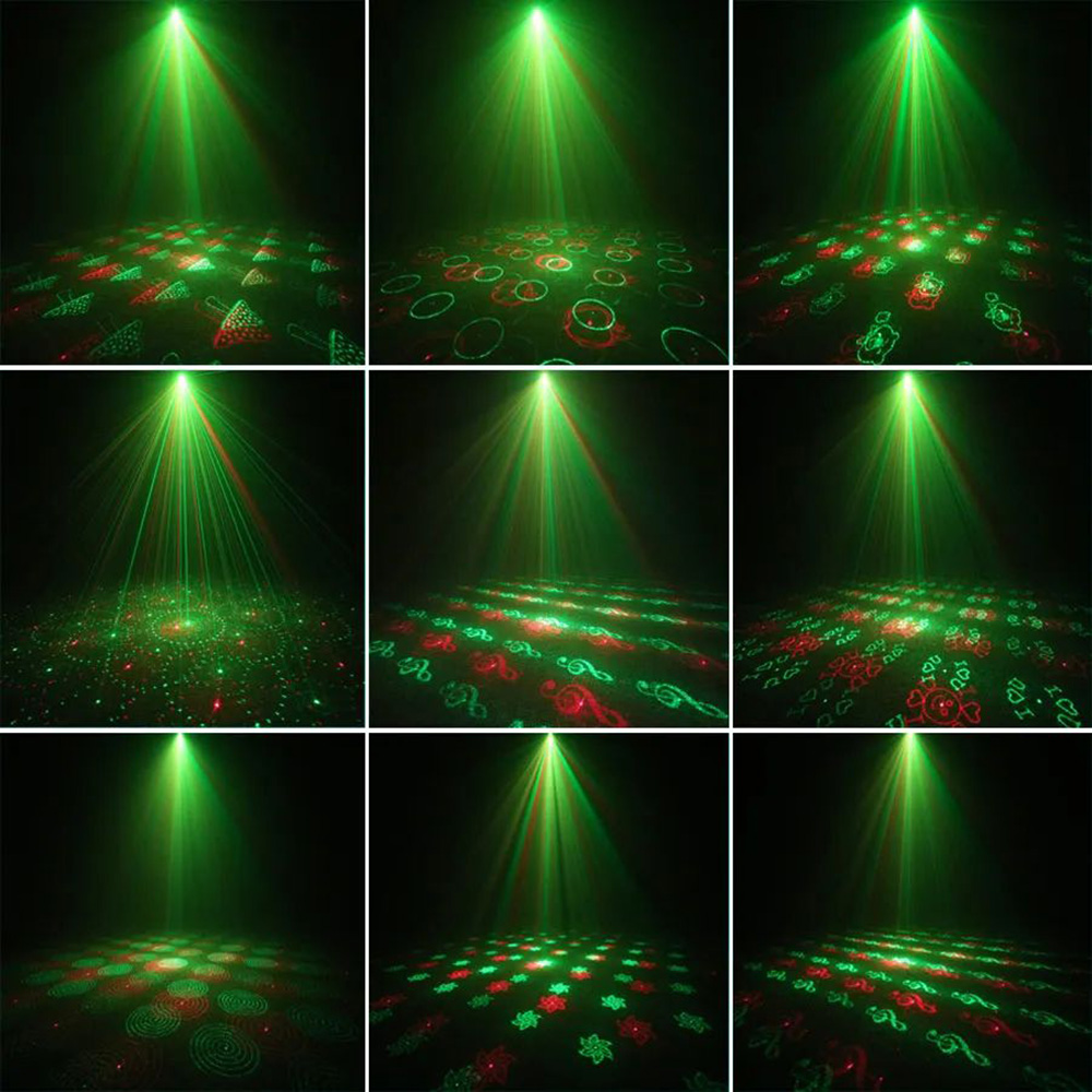 6 in 1 Full Star Laser Stage Lights Self Propelled Sound Control KTV Laser Remote Control Flash Lights