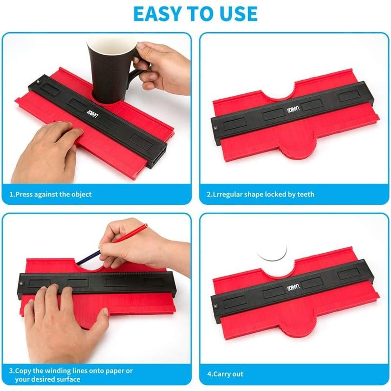 Contour Gauge 10 Inch, Widen Plastic Profile Gauge Duplicator, Precisely Copy Irregular Shapes Template Measuring Tool