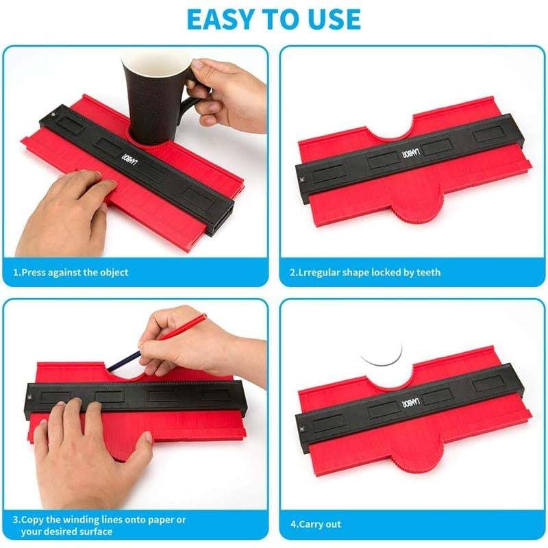 Contour Gauge 10 Inch, Widen Plastic Profile Gauge Duplicator, Precisely Copy Irregular Shapes Template Measuring Tool