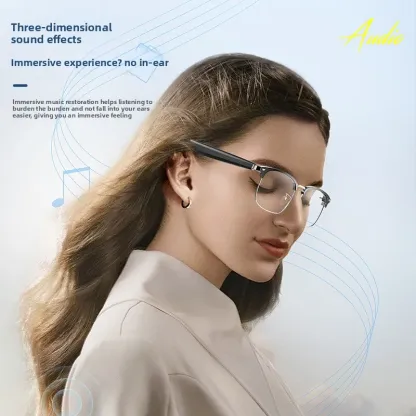 AI Translation Glasses, Wireless Smart Bluetooth Glasses, Voice Simultaneous Translation Smart Glasses Essential for Office Use