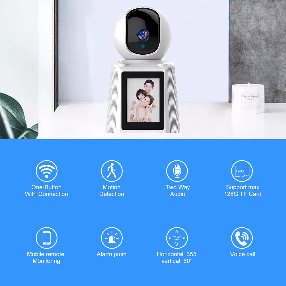 2025 New 2MP Baby Monitor Video Calling Smart Wifi Camera with Two Way Audio Indoor Auto Tracking Wireless PTZ Cameras