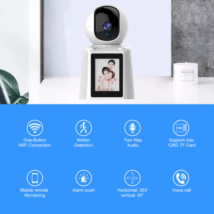 2025 New 2MP Baby Monitor Video Calling Smart Wifi Camera with Two Way Audio Indoor Auto Tracking Wireless PTZ Cameras