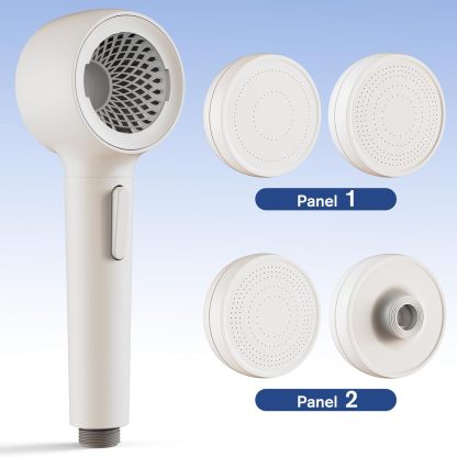 Shower Head with Handheld, High Pressure Shower Heads with 3 Modes, 360° Rotating Handheld Shower Head, Backwash Anti Clogging Showerhead with 2 Panels