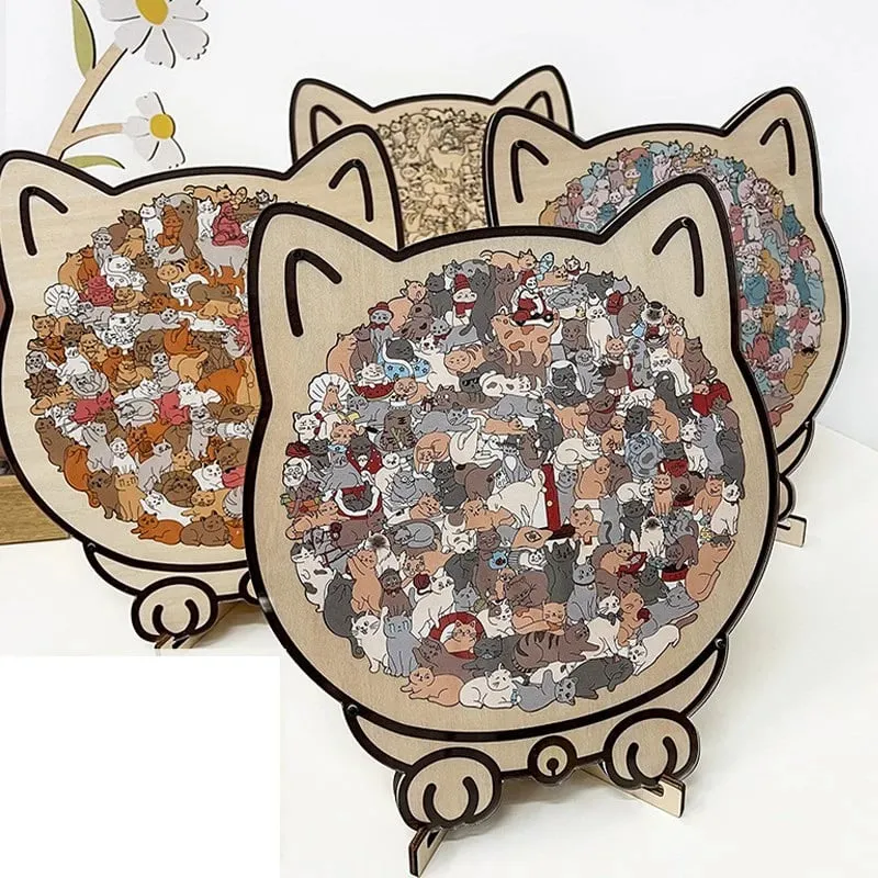 🎁On Sale🔥The Calming Cat Puzzle – A Wooden Work of Art You Can Build
