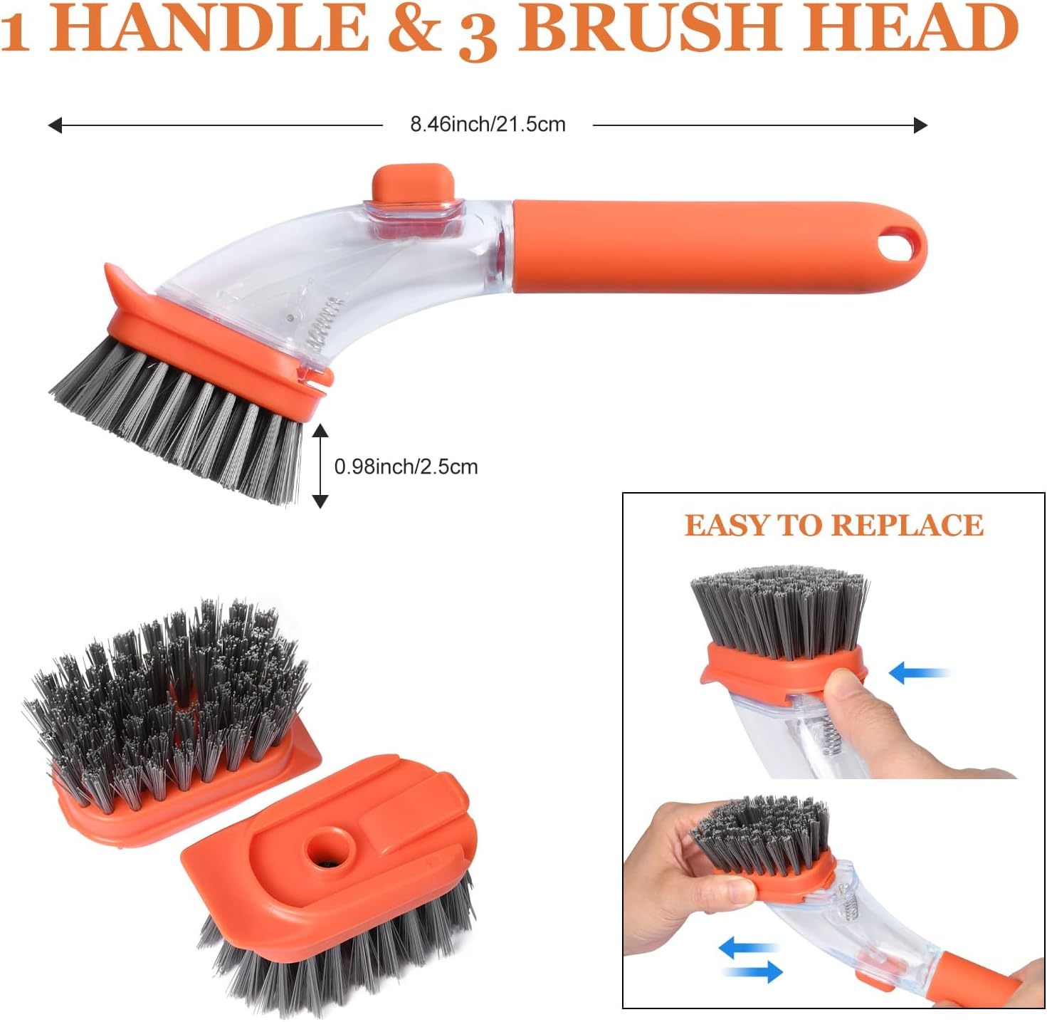 🔥 Dish Brushes with Soap Dispenser with Handle-Kitchen Scrubber Brushed - Buy 2 Get 1 Free