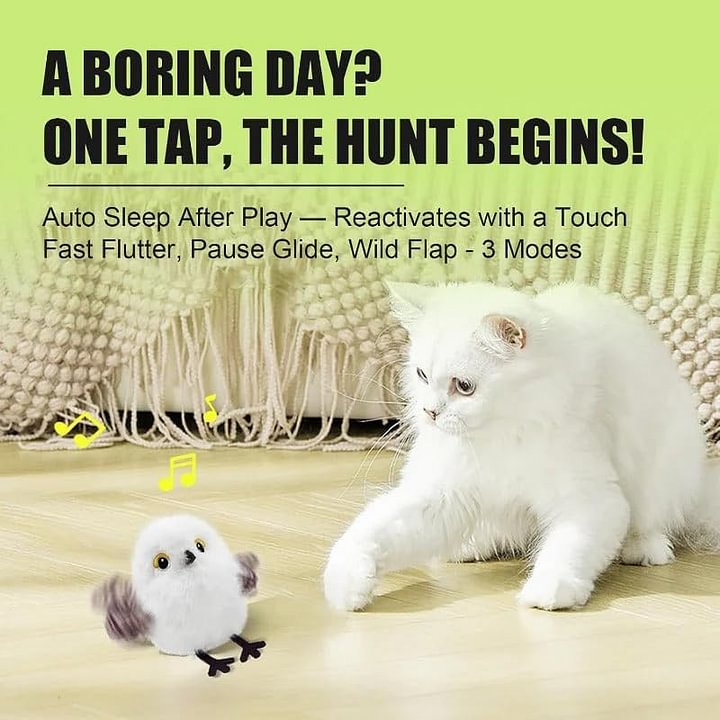 🔥Last day for 50% off-Rechargeable Flapping Bird Cat Toy