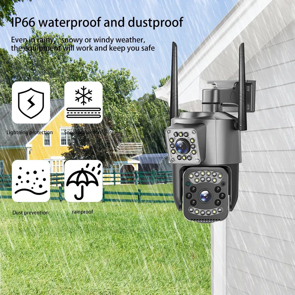 V380 SIM Card Network Bullet PTZ Kamera 8MP Outdoor Security CCTV 4G Dual Lens PTZ Camera