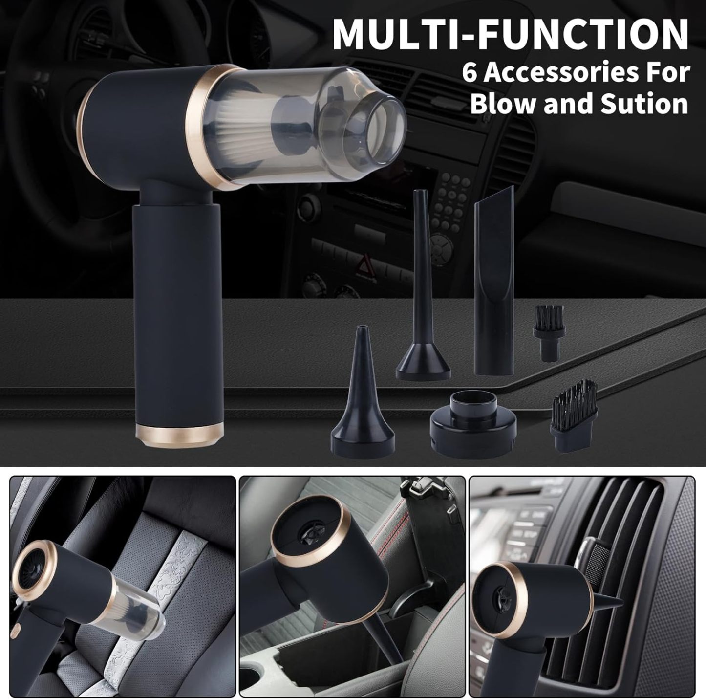 🔥Flash Sale 50%-OFF🔥Wireless Handheld Car Vacuum Cleaner, 16000Pa Vacuum Cleaner and Air Duster,