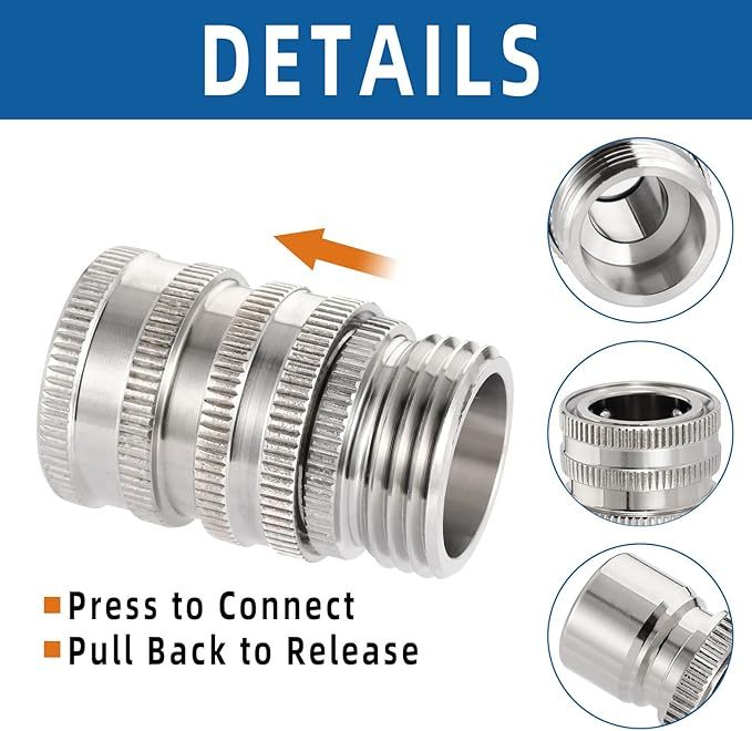 💧Stainless Steel Garden Hose Quick Connect Fittings Set