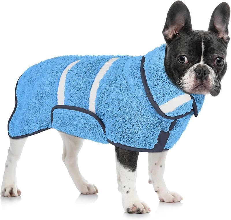 Dog Bathrobe Super Absorbent Dog Towels Large Quick Drying Robes for After Bath Soft Adjustable Warm Keeping Dogs Towel(S-XXL)