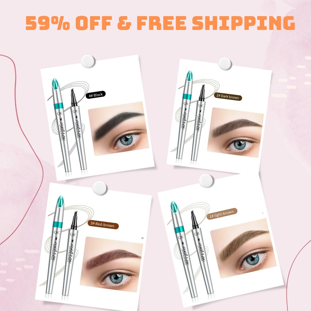 Hot Sale -59% OFF 3D Waterproof Microblading Eyebrow Pen 4 Fork Tip Tattoo Pencil