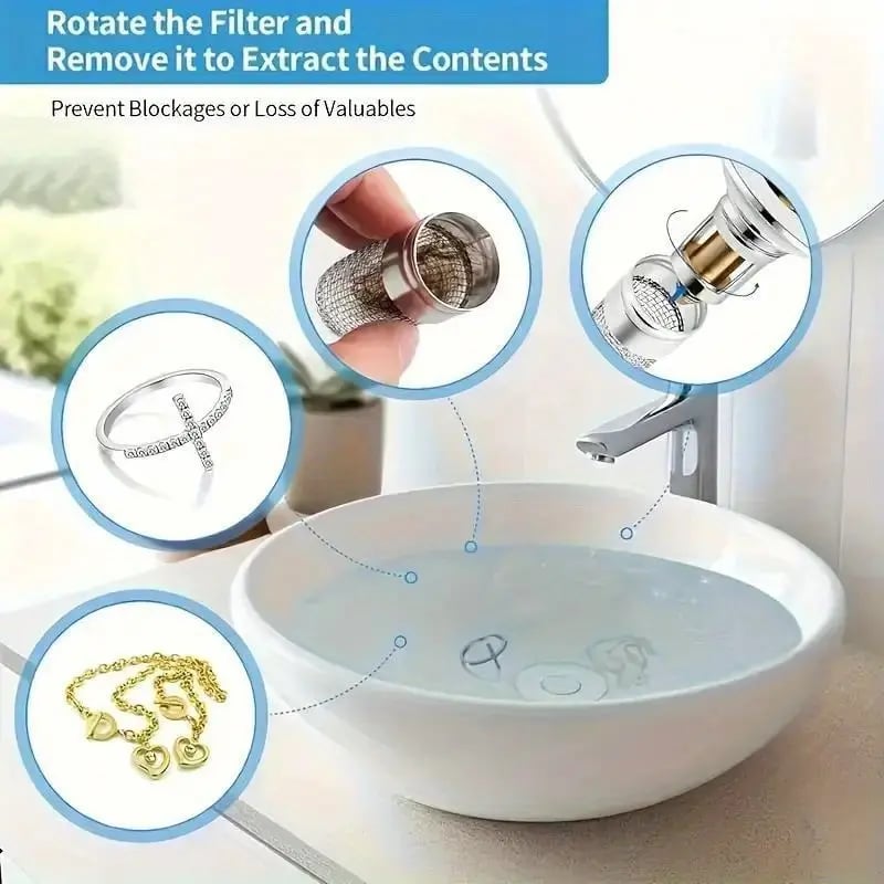 🔥Buy 1 Get 3 Free🔥 Bathroom Sink Stopper Hair Catcher