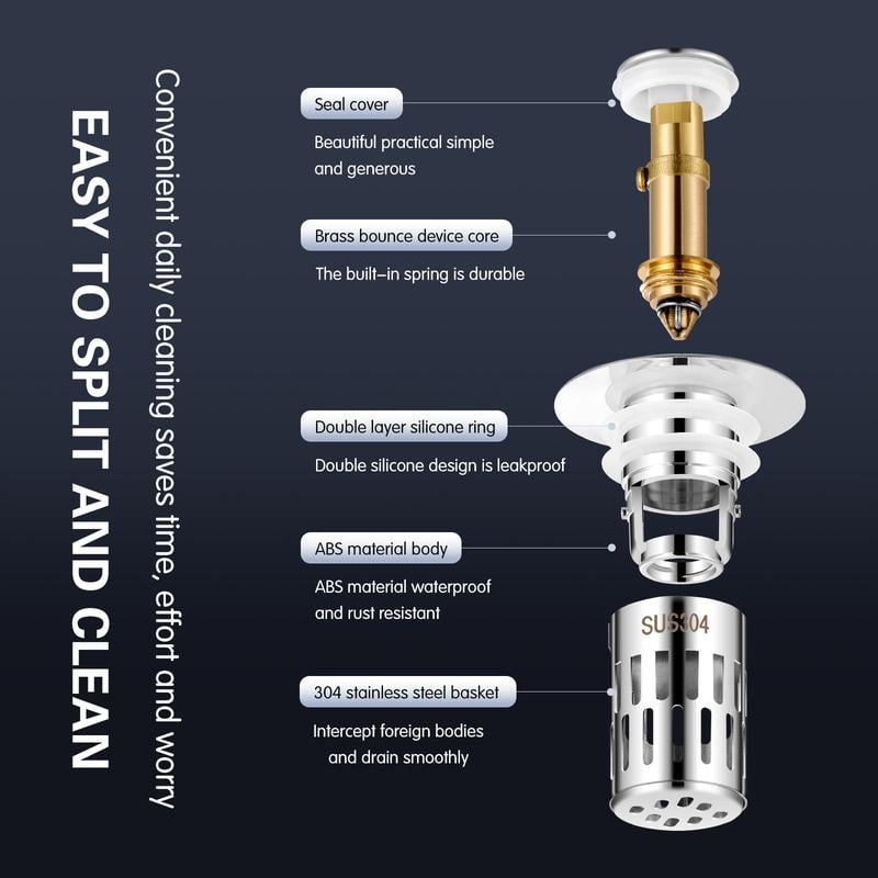 🔥LAST DAY SALE 49% OFF - 🚿Universal Stainless Steel Drain Strainer 🔥