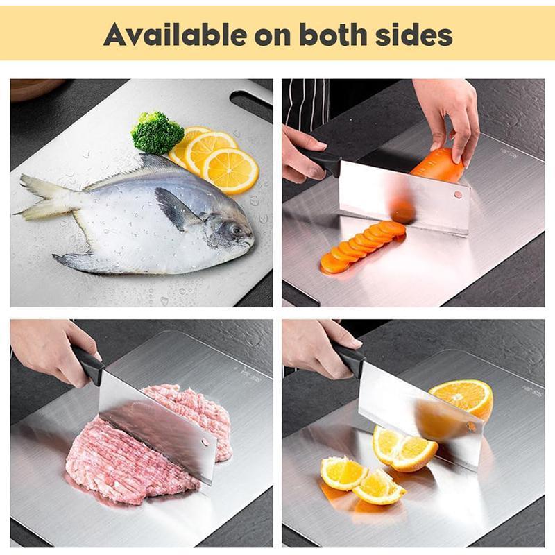 🏆Flash Sale⚡ 50K+ SOLD! Almost Gone-💥🎉🔥Stainless Steel Double Sided Chopping Board,Best Gifts