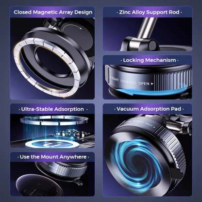 🏆Flash Sale⚡ 50K+ SOLD! Almost Gone-💥Retractable Car Phone Mount - 360° Magnetic Holder
