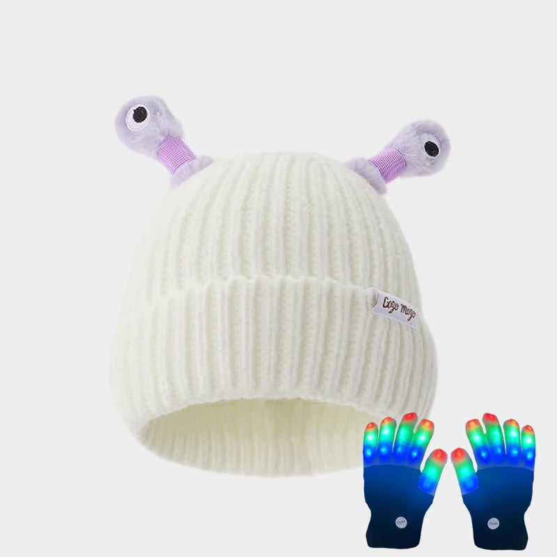 🔥Winter Parent-Child Cute Glowing Little Monster Knit Hat