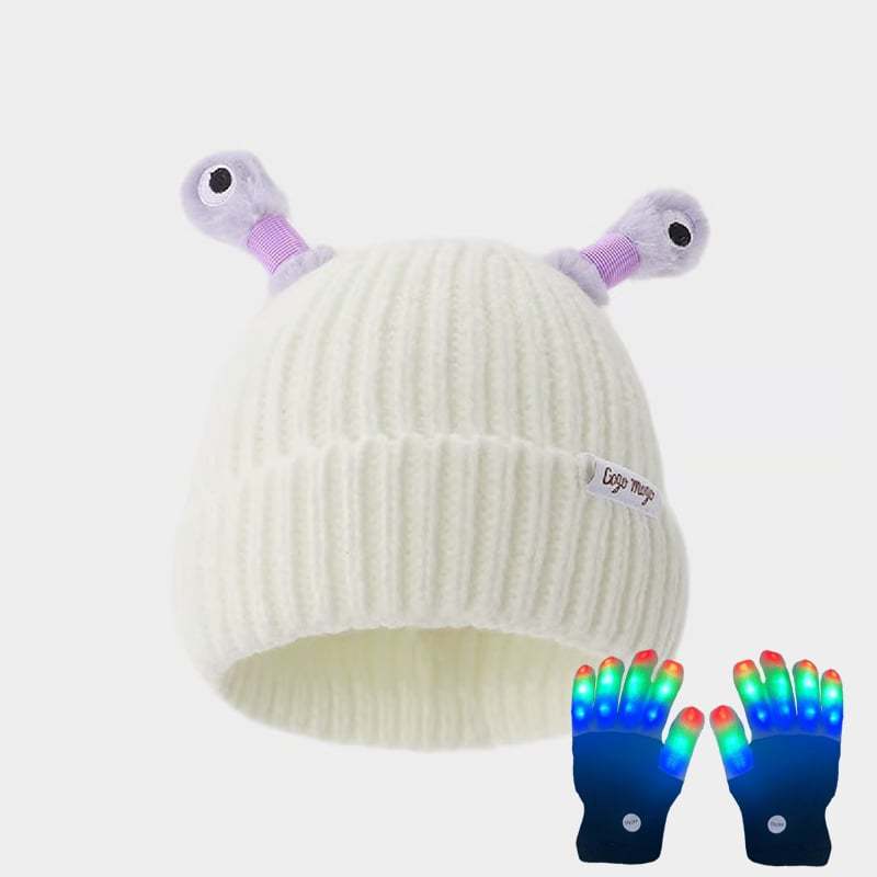 🔥Winter Parent-Child Cute Glowing Little Monster Knit Hat