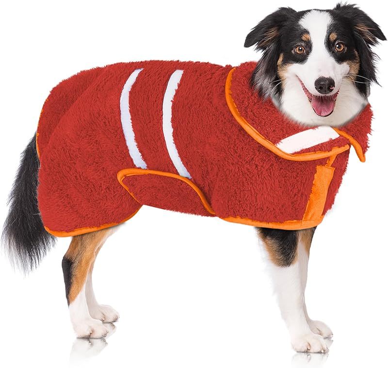Dog Bathrobe Super Absorbent Dog Towels Large Quick Drying Robes for After Bath Soft Adjustable Warm Keeping Dogs Towel(S-XXL)