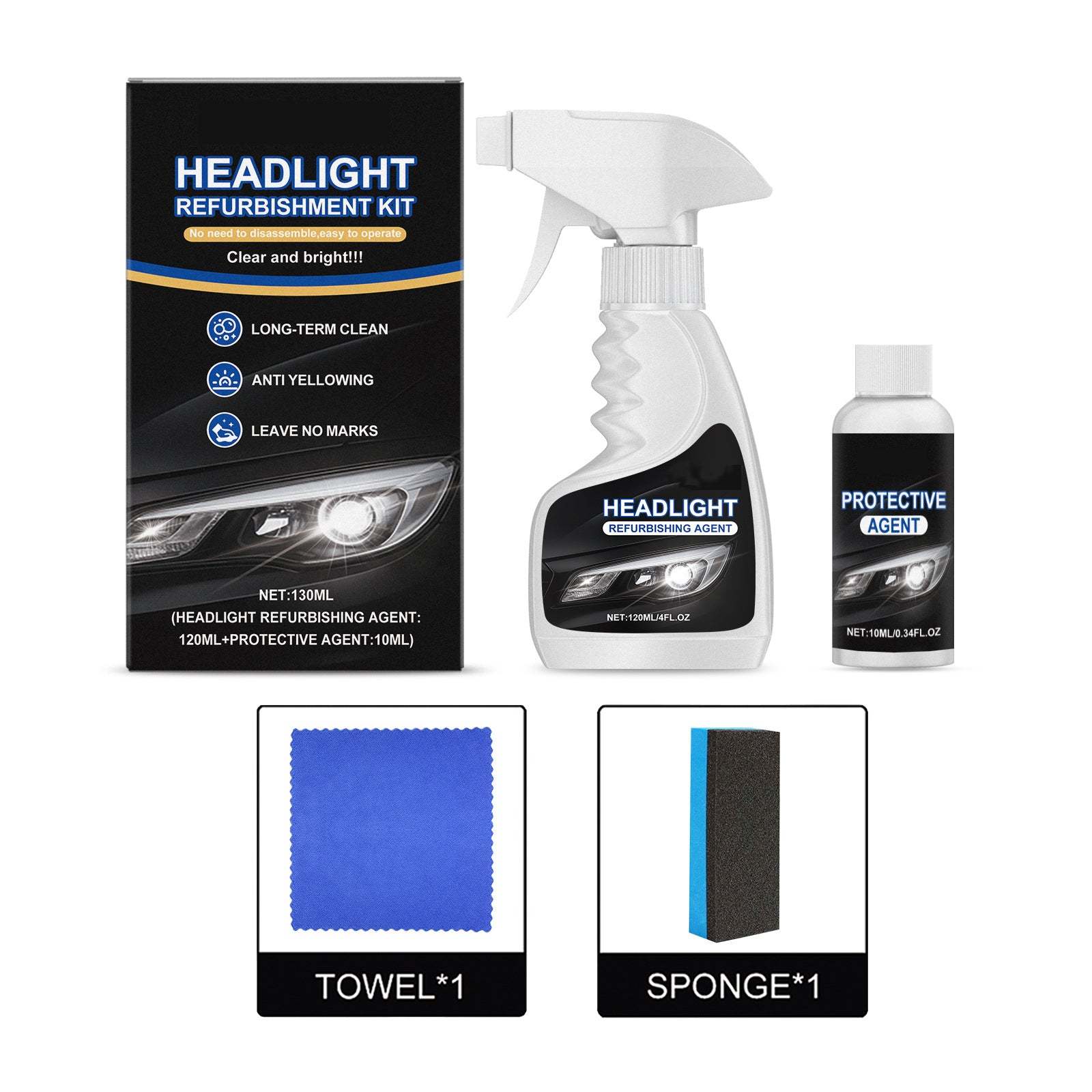 🔥Hot Sale 45% OFF🚘Automotive Headlamp Restoration Fluid Kit