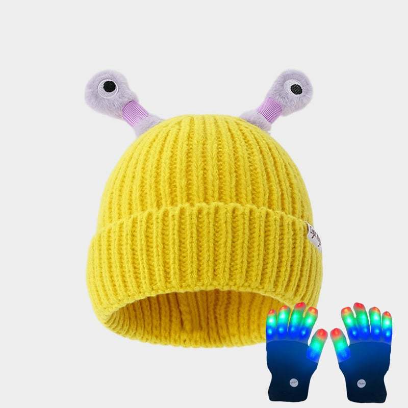 🔥Winter Parent-Child Cute Glowing Little Monster Knit Hat