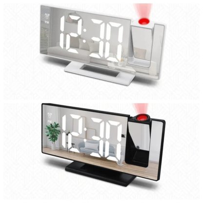 🌟3D Projection Alarm Clock Makeup LED Mirror