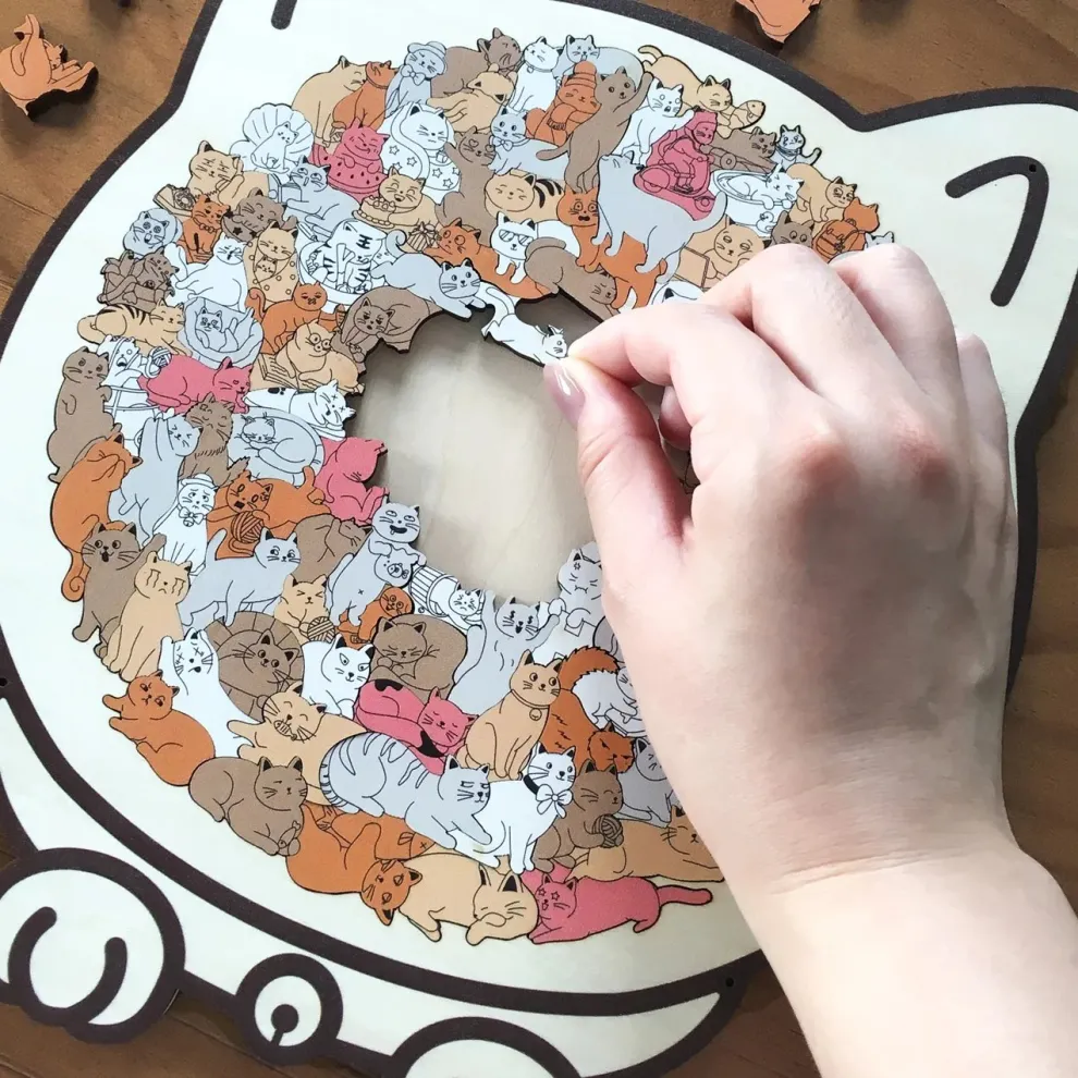 🎁On Sale🔥The Calming Cat Puzzle – A Wooden Work of Art You Can Build