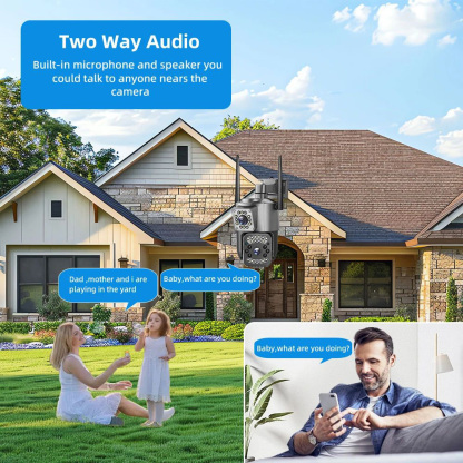 V380 SIM Card Network Bullet PTZ Kamera 8MP Outdoor Security CCTV 4G Dual Lens PTZ Camera