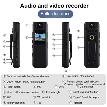 MC85 High-definition 1080P Mini Camera Night Vision Portable Digital Camera Outdoor Sports Camera Riding Camcorder