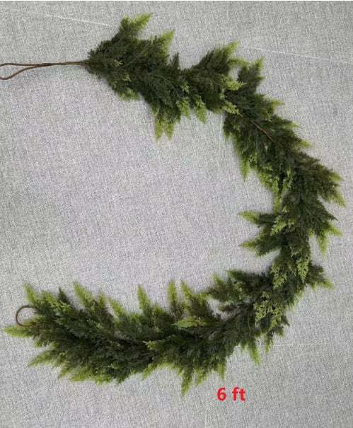 🏆2026 Super Value Se💥6 FT Artificial Cedar Garlands –Realistic Touch Winter Greenery