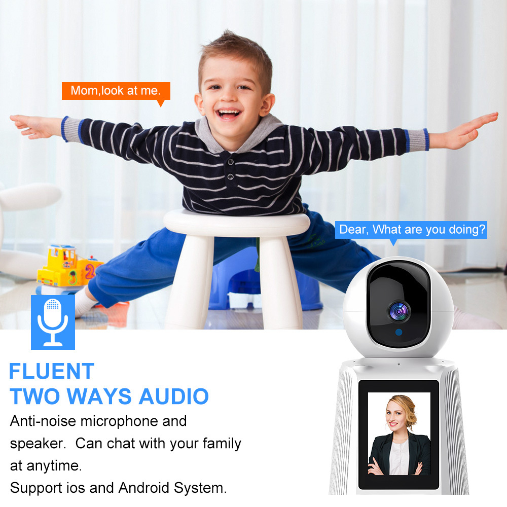 2025 New 2MP Baby Monitor Video Calling Smart Wifi Camera with Two Way Audio Indoor Auto Tracking Wireless PTZ Cameras
